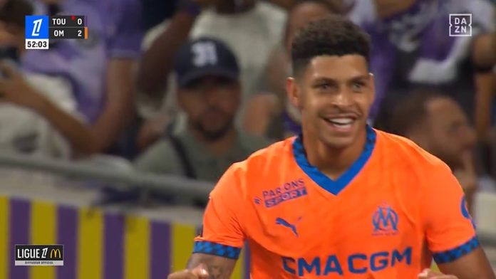 Luis Henrique buteur lors de Toulouse-OM (DAZN)