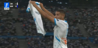 Harit dédie son but à Moumbagna lors de OM-Reims (capture DAZN)