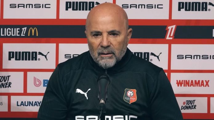 Sampaoli lors de sa présentation à Rennes